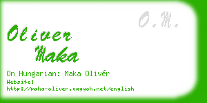 oliver maka business card