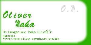 oliver maka business card